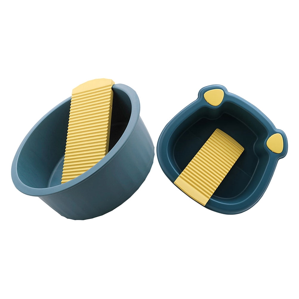 2 Pcs Laundry Tub Wall-mounted Drying Rack Aluminum Small Student Blue ...