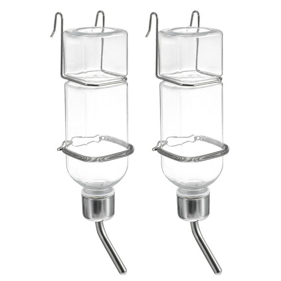 2 Pcs Pet Drinking Bottle Bunny Feeder Rat Cage Water Waterborne Transparent