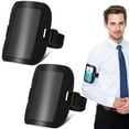 2 Pcs Leather Arm ID Badge Holder for Men Adjustable Armband Badge