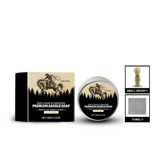 2 Pcs Leather Care Cream Wax - Cleans, Softens & Protects Saddles, Boots & Accessories - Restores Shine, Prevents Cracks - with Beeswax & Lanolin