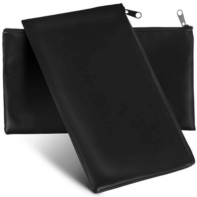 2 Pcs Leather Purse Black Money Pouch for Cash Storage Bag Bags with Zipper Receipt Miss Man Walmart