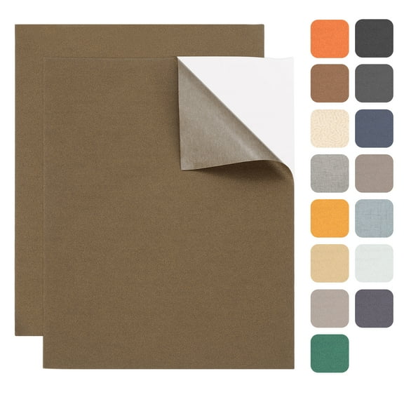 2 Pcs Leather Repair Patch 8"x10" Self-Adhesive Leather Vinyl Repair Tape Kit for Furniture Couches Sofa Chair Car Boat Seats Jackets, Coffee