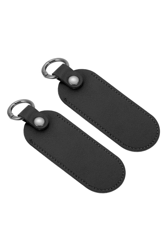 2 Pcs Leather USB Flash Drive Holder,Keychain Holder 5"x1.7" Portable Storage USB Case Protective Carrying Case with Keychain for Flash Drive,Black