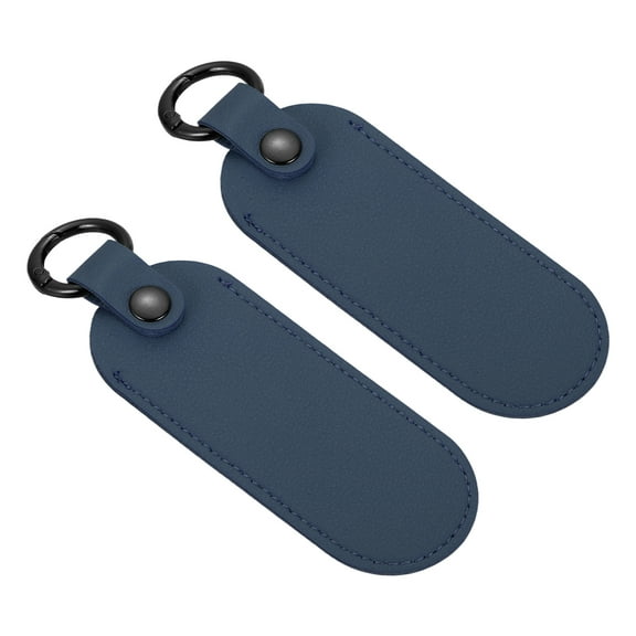 2 Pcs Leather USB Flash Drive Holder,Keychain Holder 5"x1.7" Portable Storage USB Case Protective Case with Keychain for Flash Drive,Dark Blue