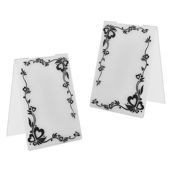 2 Pcs Leaves Corner Plastic Embossing Folders DIY Plastic Template Craft Card Making for Handcraft Photo Album Decoration 5.83 x 4.13 Inches