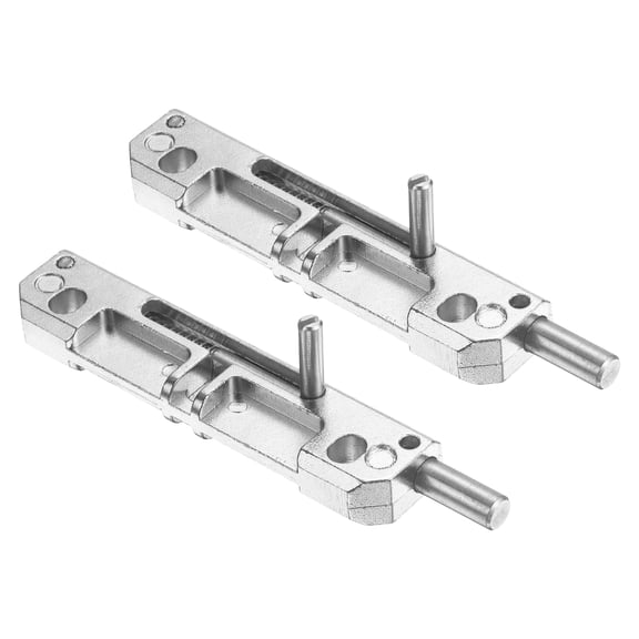 2 Pcs Left Spring-Loaded Gate Latch, Silver Normally Locked Barrel Bolt Latch Door Slide Bolt for Industrial Device & Equipment Doors, Zinc Alloy