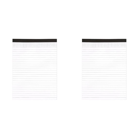 2 Pcs Legal Pads 8x11 Wide Ruled Note Pads, White Notepads Writing Pads, 25 Sheets/Pad, Perforated Lined Paper Note Pad, Paper Notebook To-Do List for Classroom & Office Supplies,
