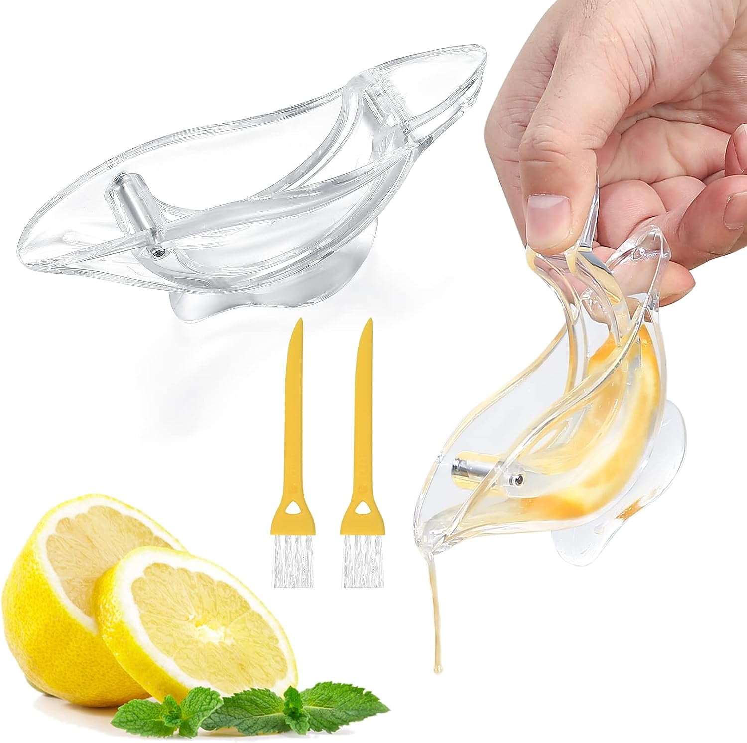 2 Pcs Lemon Squeezers, Hand Lemon Juicer Squeezer, Manual Acrylic