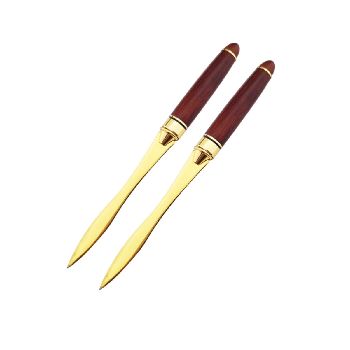 Wowstyle 2 Pcs Letter Opener Metal Envelope Slitter Envelope Opener Paper Opening Knife for Home Office