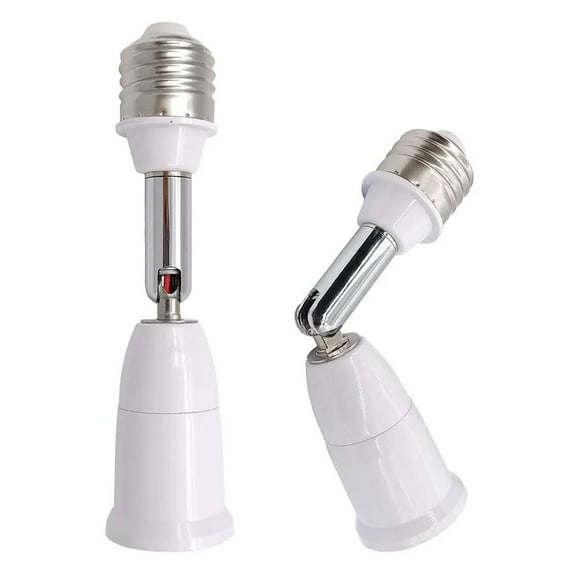 2 Pcs Light Bulb Socket Extender Bendable Adapter Lamp Cord Extension