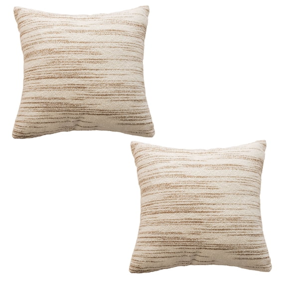 2 Pack Boucle Pillow Covers 18x18 Inch, Light Taupe Throw Pillow Covers Set - Modern Minimalist Sofa Cushion Covers for Living Room, Bedroom