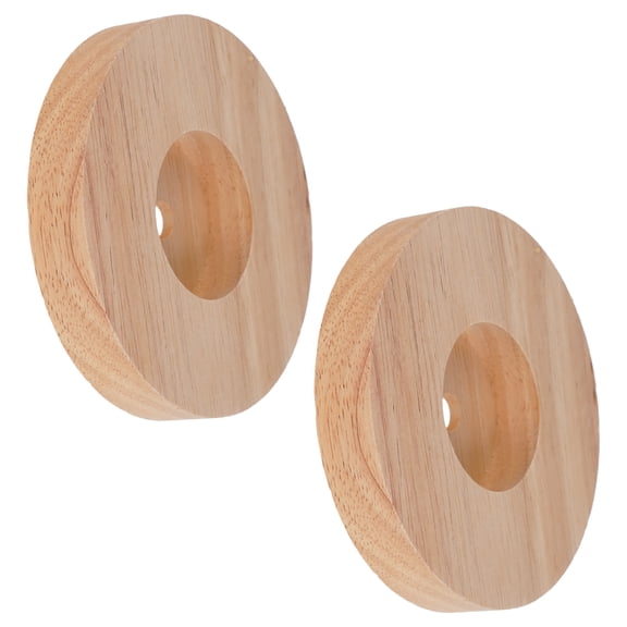 2 Pcs Lighting Base Table Lamp Desk Stand Night Socket Lights Wooden