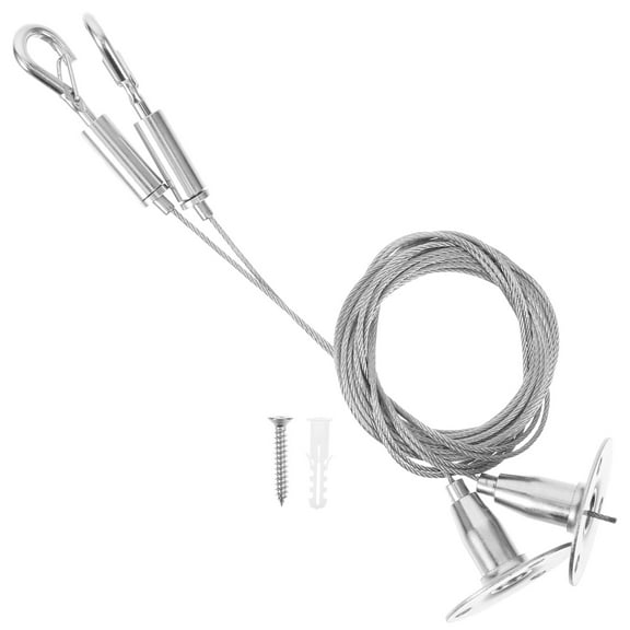 2 Pcs Lighting Picture Hanging Device Hanging Kit Picture Wire Hooks Picture Frames Silver