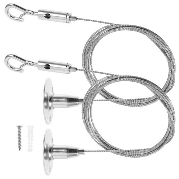 2 Pcs Lighting Picture Hanging Device Painting Hanging Kit Picture Hanger Kit Picture Wire Hanging Kit Hooks Silver