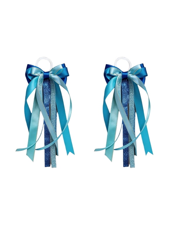 2 Pcs Lightweight Nylon Boot Bows for Cowgirl Boots with Pearl Tassels, Lace Ribbons and Easy Clips, Boot Charms, Western Cowgirl Decor, Wedding Music Festival Rodeo Party, 5.9x3.1 Inches