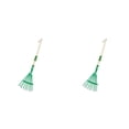 thumbnail image 1 of 2 Pcs Lightweight Small Leaf Rake 27 Inch, Wooden Handle Garden Rake with Metal Tines for Lawn Care Yard Cleaning Leaf Collection, Rust Resistant Garden Tools, Green, 1 of 8
