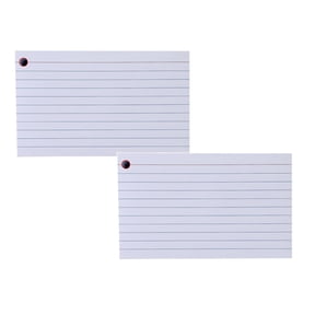 2 Pcs Lined Index Cards, Punched Perforated Index Notecards, Memo Cards Study Cards for Recipes, Office Supply, DIY, Presentation, 4.92x2.99 inch