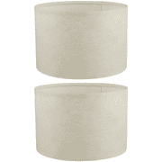 2 Pcs Linen Fabric Drum Lamp Shades Set, E27 Beige Cylinder Lampshade with Metal Frame, 11.8 x 7.9 in / 30 x 20 cm for Table Lamps, Floor Lamps, Hanging Light Fixtures