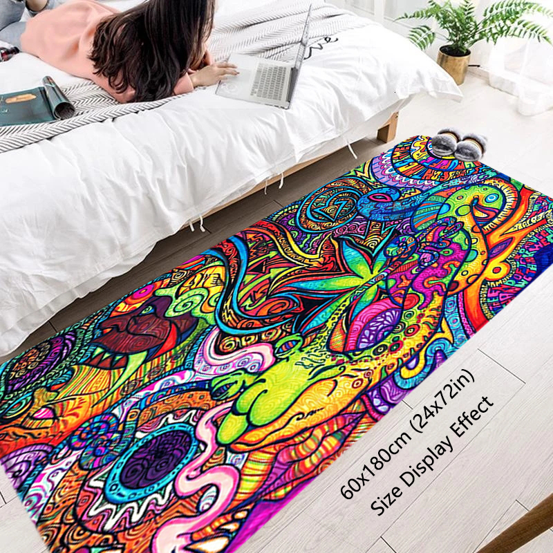 2 Pcs Living Room Rugs Foot Carpets Persian Entrance Doormat Kawaii Rug