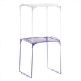 thumbnail image 1 of 2 Pcs Locker Shelf Organizer, Stackable Metal Storage Rack Organizer for Home Kitchen Office Gym Space Saving Utility Shelving, White/Purple, 1 of 6