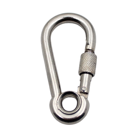 2 Pcs Locking Carabiner Screw Gate Buckle Heavy Duty Carabiner Stainless Steel Screw Lock Carabiner Hooks