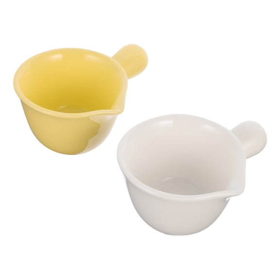 NIAIZEK 2pcs Handle Ceramic Seasoning Dishes Set Kitchen Storage Holders for Spices and Condiments