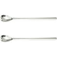 2 Pcs Long Handle Mixing Spoon Stainless Steel Stirring Coffee Metal Spoons Teaspoon Dessert