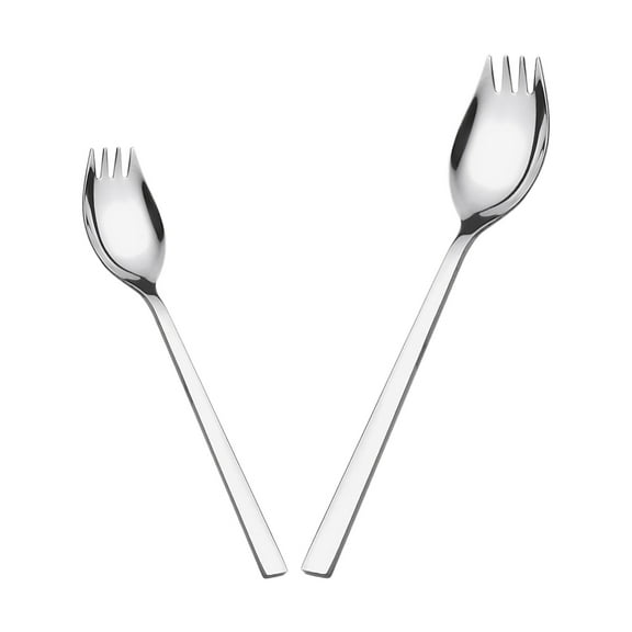 2 Pcs Long Handle Salad Spoon Flatware Pasta Spoons Appetizer Forks Multi-purpose Tableware Student