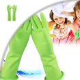 thumbnail image 1 of 2 Pcs Long Sleeve Dishwashing Gloves, Waterproof Kitchen Cleaning Gloves, Extra Waterproof Rubber Gloves, with Hanging Hook for Convenient Drying, Cleaning and Gardening Tasks, 1 of 4