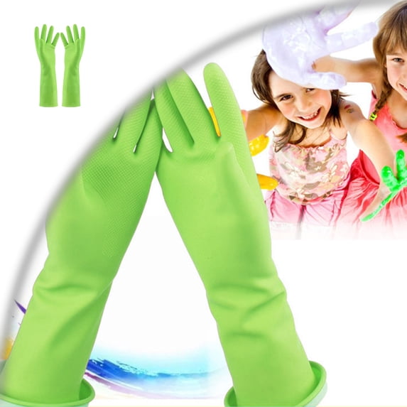 2 Pcs Long Sleeve Dishwashing Gloves, Waterproof Kitchen Cleaning Gloves, Extra Waterproof Rubber Gloves, with Hanging Hook for Convenient Drying, Cleaning and Gardening Tasks