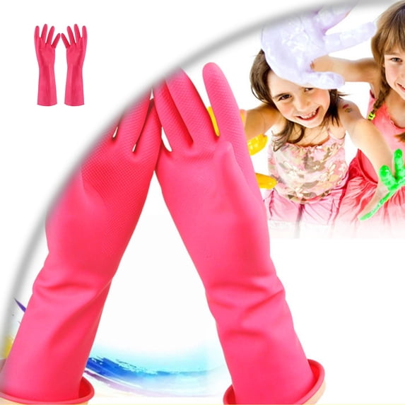 2 Pcs Long Sleeve Dishwashing Gloves, Waterproof Kitchen Cleaning Gloves, Extra Waterproof Rubber Gloves, with Hanging Hook for Convenient Drying, Cleaning and Gardening Tasks
