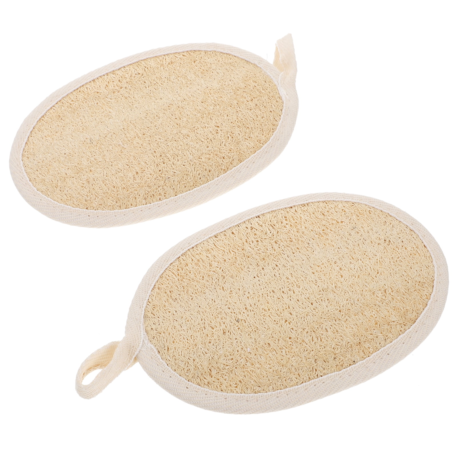 2 Pcs Loofah Bath Ball Natural Sea Sponge Bathtub Cleaner Mat Cleaning ...