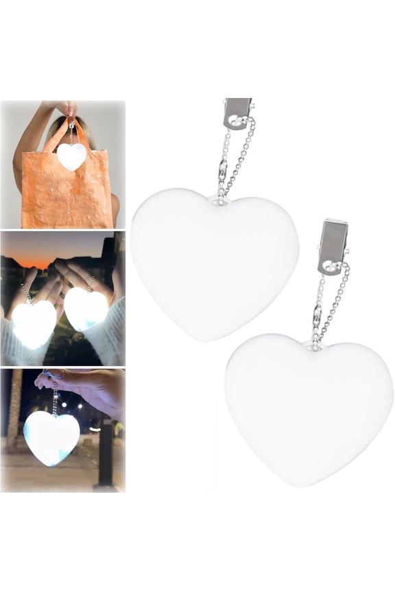 2 Pcs Love Wallet Tote Bag Touch Sensing Light, New Heart Touch Light for Gifts, Heart Lamp Keychain for Tote, Led Mini Night Light for Outdoor