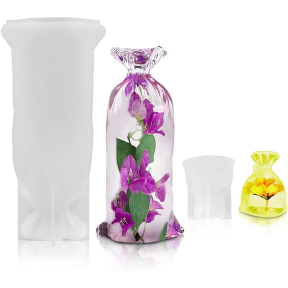 2 Pcs Lucky Bag Resin Mould Set, lyfLux Big and Mini Lucky Bag Resin Molds 3D Resin Molds Silicone for DIY Home Decor, Flower Specimen Preservation and Lucky Charms Keychain