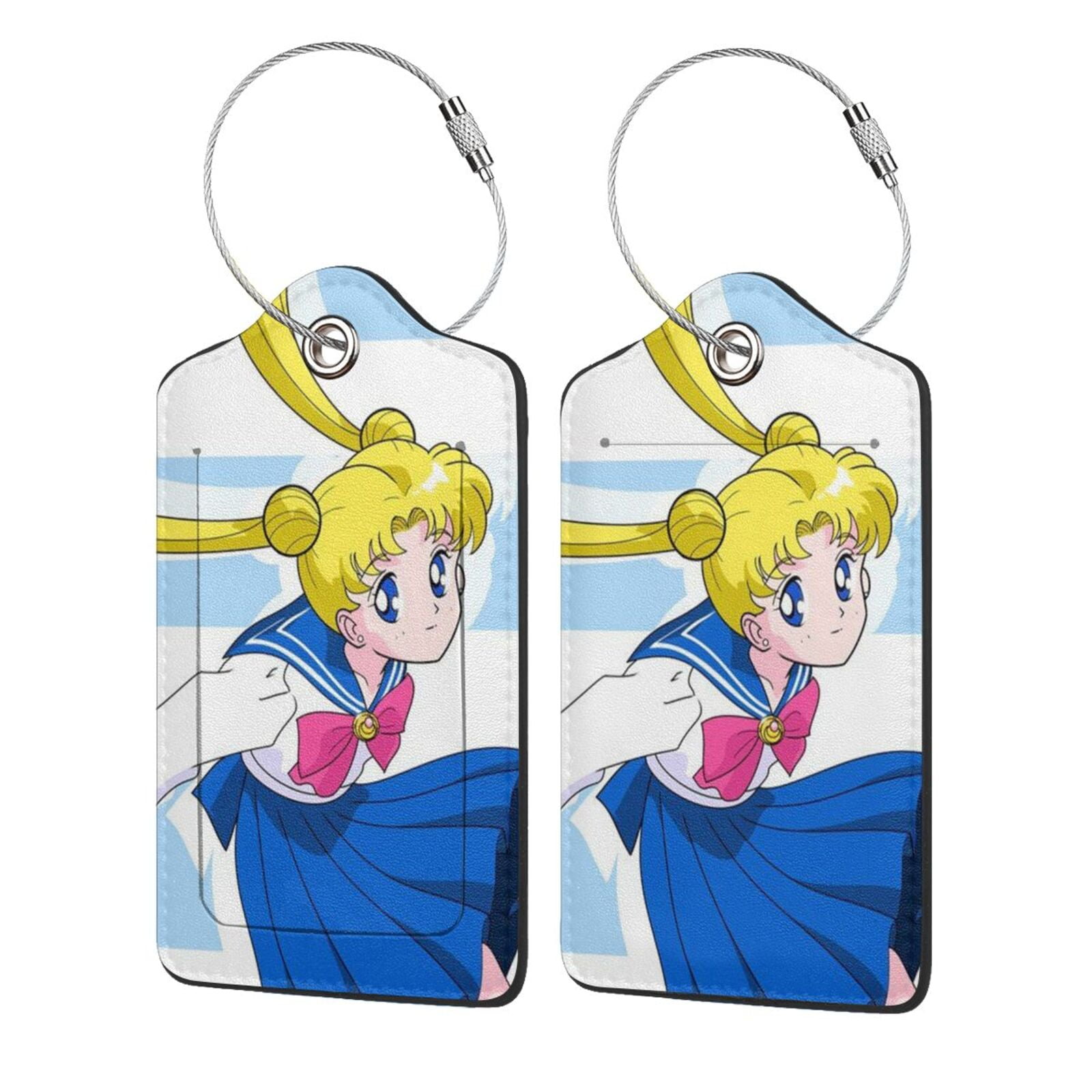 2 Pcs Luggage Tag, Sailor Moon Suitcase Tags With Privacy Cover Name