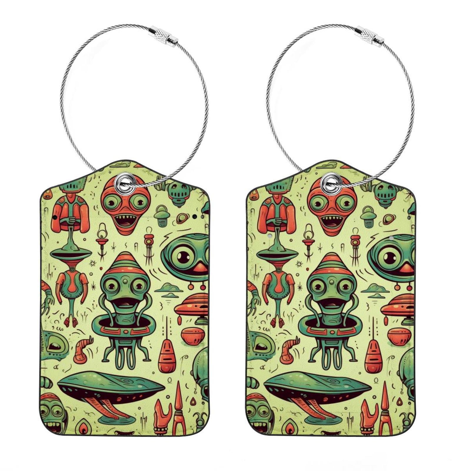 2 Pcs Luggage Tags, Leather Baggage Labels for Suitcases,Travel Luggage