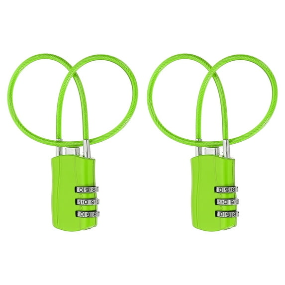 Uxcell Luggage Travel Lock, Digit Cable Combination Lock Width Body with Long Cable Green 12"