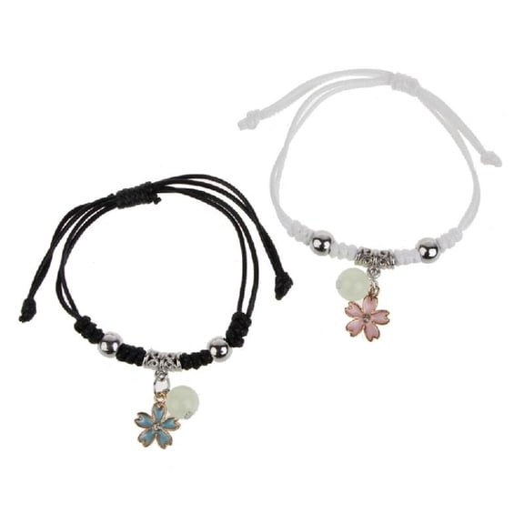 2 Pcs Luminous Bead Braided Rope Bracelet Friendship Couples Bracelets Jewelry