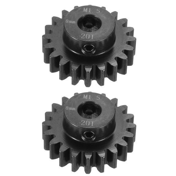 2 Pcs M1.5 20T Pinion Gear Set with Adapter Shaft, 1.3" x 1.3" Motor Gears