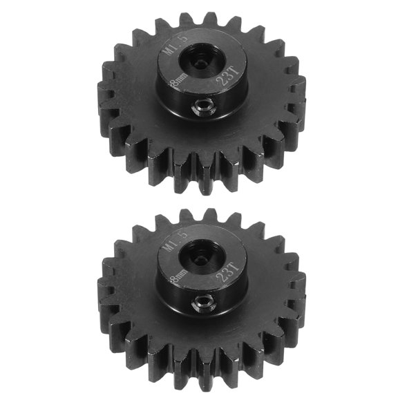 2 Pcs M1.5 23T Pinion Gear Set with Adapter Shaft, 1.5" x 1.5" Motor Gears