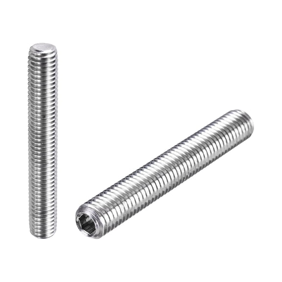2 Pcs M10-1.5 x 70mm Grub Screws, 304 Stainless Steel Cup Point Allen Head Screws Internal Hex Socket Drive