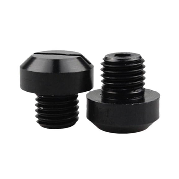 2 Pcs M10x1.25 Rearview Mirrors Thread Hole Plug Screw Bolts - Black Reverse