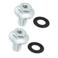 thumbnail image 1 of 2 Pcs M12x1.75 Steel Engine Oil Drain Plug Screw for Chevrolet Silverado 1500 2500 3500 HD Silver Tone, 1 of 7