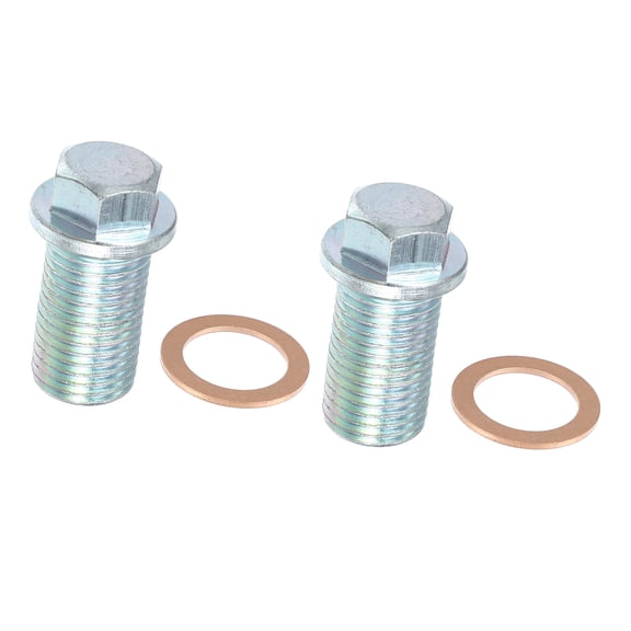 2 Pcs M14x1.5 Steel Engine Oil Drain Plug Screw with Seal Ring for Mercedes-Benz for Dodge Silver Tone