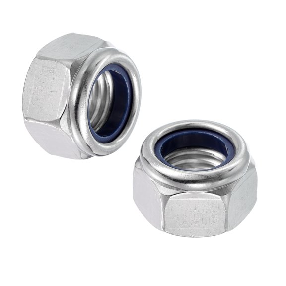 2 Pcs M18x2.5mm Lock Nuts, 316 Stainless Steel Nylon Insert Self-Locking Nut