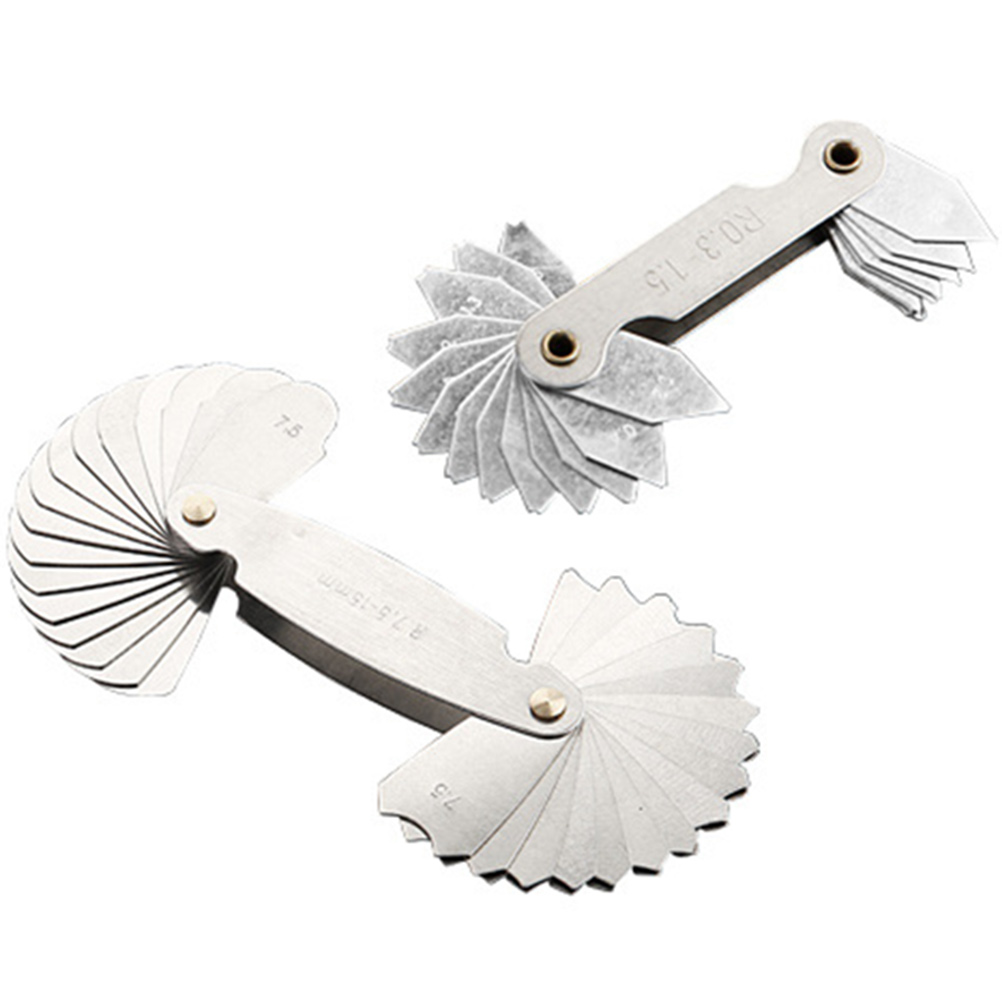 2 Pcs Machinist Tools Radius Fillet Gauge Radius Measuring Tool Radius