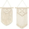2 Pcs Macrame Wall Hanging Art Woven Wall Decor Boho Home Chic