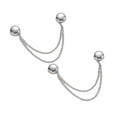 thumbnail image 1 of 2 Pcs Magnetic Clothing Clips with Chain, Multi-Function Magnet Button Pins, Metal Buttons Clips for Fixing Hem of Clothes Long Pants Legs Sleeves of Shirts, 1 of 3