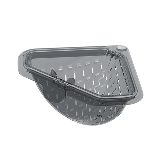 2 Pcs Magnetic Corner Sink Strainer,Plastic Sink Strainer Drain Basket,Triangular Drain Rack for Food Scraps,No-Drill Mount Drain Basket,Corner Sink Strainer with Twist-Open Bottom,Dark Gray