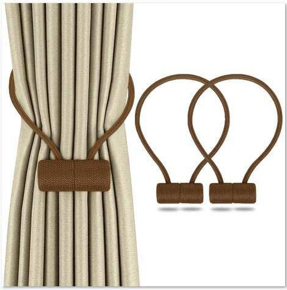JoySusie Magnetic Curtain Tiebacks (2 Pack) - 16 Inch, No Drill, Easy Install For Drapes & Sheers